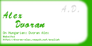 alex dvoran business card